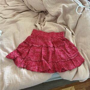 Red Floral Women's Skirt
